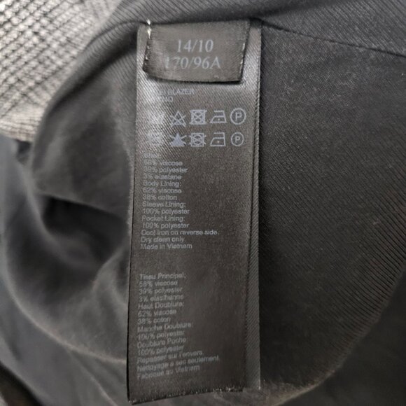 All Saints Helei Oversize Double Breasted Plaid Blazer Jacket Sz 10 Grey L - Picture 13 of 13